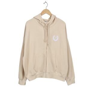 Victoria's Secret PINK Canvas Everyday Fleece Campus Full Zip Sweatshirt XL NWT